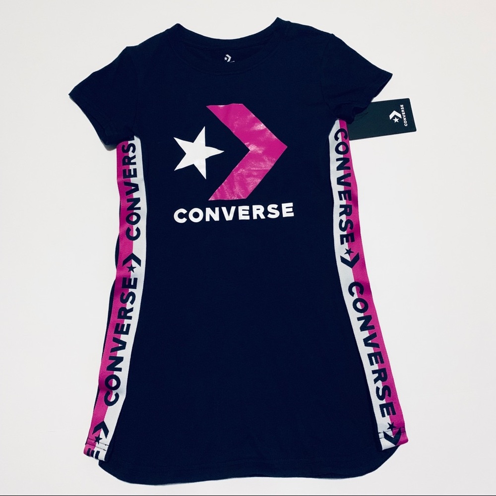 CONVERSE TWO-TONE GIRLS NAVY BLUE TRACK DRESS